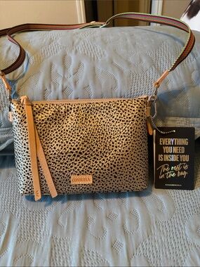 Consuela Metallic Leopard Crossbody, additional Diego leather strap